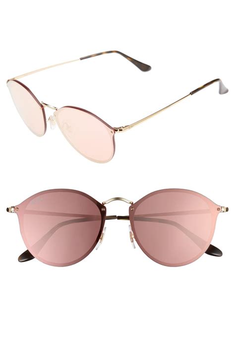 reflective pink sunglasses|ray ban round pink sunglasses.